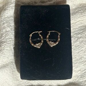 14k Gold Heart Hoop Earrings